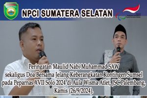 Gelar Doa Bersama Jelang Peparnas XVII Solo, NPCI Sumsel Ajak Atlet Jadi Juara Bermartabat