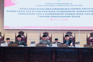Ketua DPRD Sumsel Pimpin Paripurna Penyampaian Rekomendasi DPRD Sumsel kepada Gubernur Sumsel