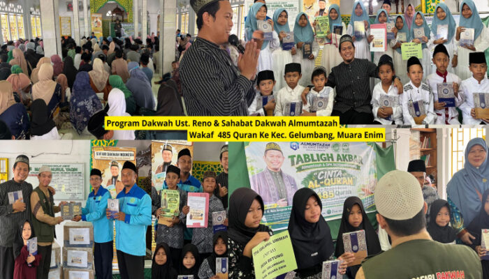 Ustaz Reno Motivasi Santri Gelumbang Cinta Al-Qur’an, 485 Wakaf Al-Qur’an Disalurkan