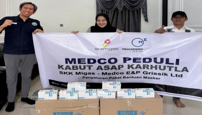 Hadapi Dampak Karhutla, SKK Migas dan Medco E&P Salurkan Ribuan Kotak Masker ke 14 Desa di Muba